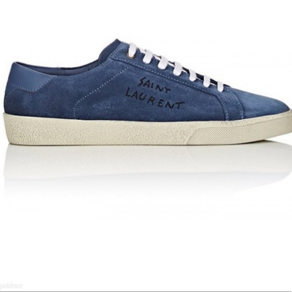 Saint Laurent Blue Suede Court Classic